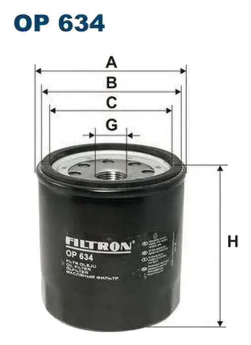 Масляный фильтр Filtron OP634 ISUZU